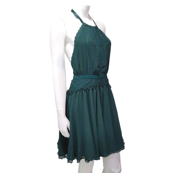 Victoria's Secret Green Lace Halter Dress / Lingerie Swing Fit and Flare… - Picture 1 of 11